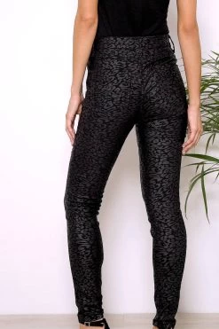 Black Textured Leopard Print Coated Skinny Jeans -Classic Fashion Clothing Store 3b5fece3ce2a7302e572eebb8bc8b4be04c9aeee