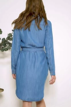 Blue Chambray Denim Belted Dress -Classic Fashion Clothing Store 57816347bf79b0c079136ef39d882898dab8c6a4