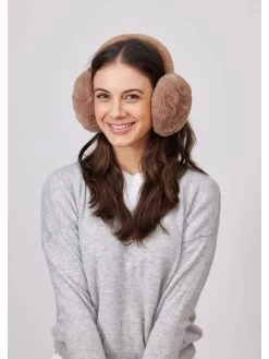 Hat Attack Oversized Faux Fur Earmuf TAUPE