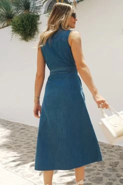 Mid Blue Fit & Flare Belted Denim Shirt Dress 15 Mid Blue Fit & Flare Belted Denim Shirt Dress -Classic Fashion Clothing Store 85e4d6fab10e812672ae83fefb3ae586c67002f6