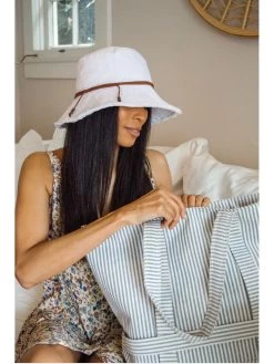 HAT ATTACK FRINGED BUCKET HAT WHITE -Classic Fashion Clothing Store 86E4F3FCDBC4WHTPRODUCT 05