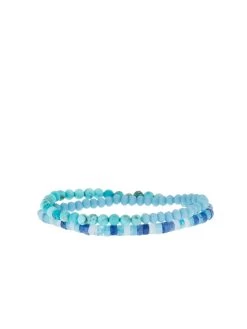 MARLYN SCHIFF MULTI STONE/CRYSTAL WRAP BRACELET OCEAN