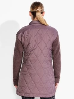 Quilted Mix Media Coat COCOA -Classic Fashion Clothing Store ACTF238175COCPRODUCT 03