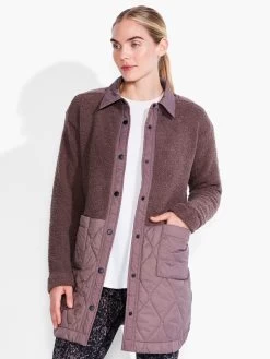 Quilted Mix Media Coat COCOA -Classic Fashion Clothing Store ACTF238175COCPRODUCT 04