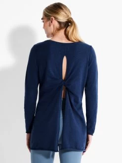 Cool Down Twist Back Sweater INK -Classic Fashion Clothing Store ACTF238176INKPRODUCT 03