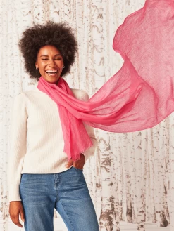 Meg Cohen Exclusive Cashmere Whisper Featherweight Scarf GRENADINE -Classic Fashion Clothing Store AE3754EEEA1BGRDPRODUCT 01A