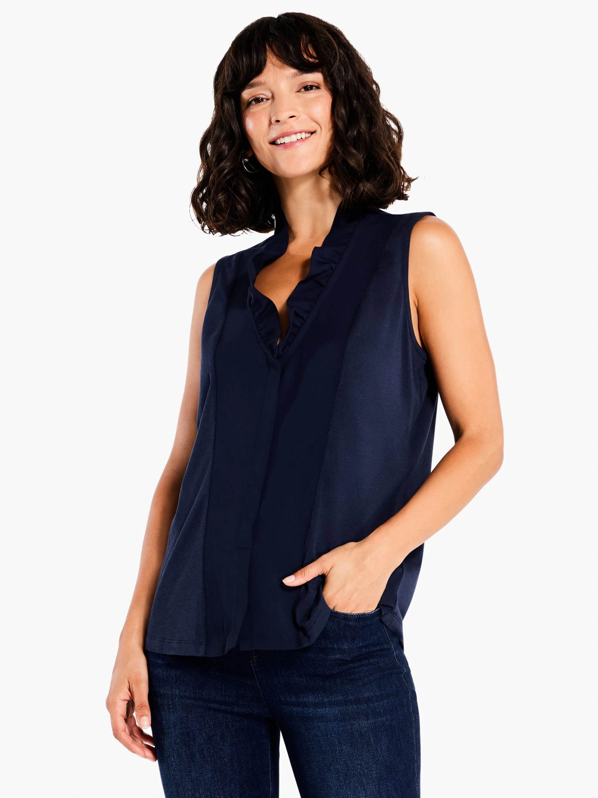 Ruffled Around Tank DARK INDIGO 3 Ruffled Around Tank DARK INDIGO