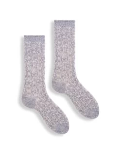 Lisa B - Aster Flower Crew Sock GREY MULTI