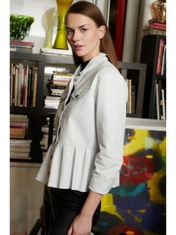 JKT Brie Burnished Leather With Peplum Hem WHITE 10 JKT Brie Burnished Leather With Peplum Hem WHITE -Classic Fashion Clothing Store C982F7487D32WHTPRODUCT 04
