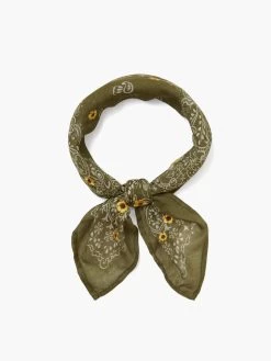 Chan Luu - Embroidered Bandana MOSS
