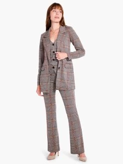 Sketched Plaid Knit Blazer NEUTRAL MULTI 9 Sketched Plaid Knit Blazer NEUTRAL MULTI -Classic Fashion Clothing Store F231029NUMPRODUCT 01 1