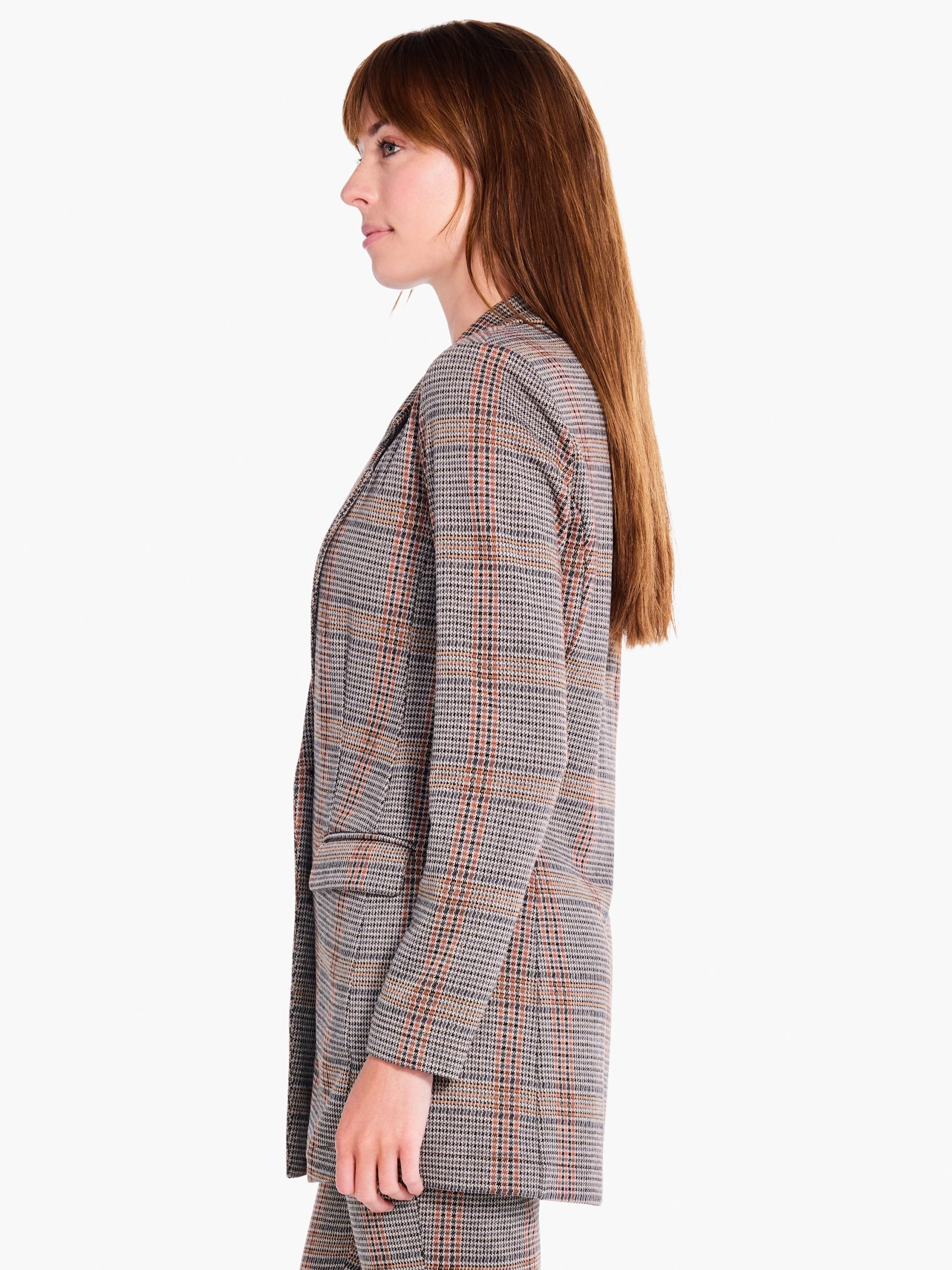 Sketched Plaid Knit Blazer NEUTRAL MULTI 4 Sketched Plaid Knit Blazer NEUTRAL MULTI - Image 2