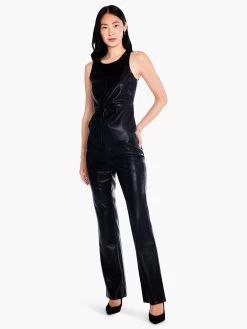 Faux Leather Twist Front Tank BLACK ONYX -Classic Fashion Clothing Store F231043BLXPRODUCT 04