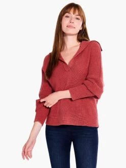 Drape Collar Shaker Sweater SPICE