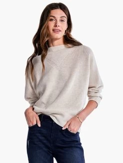 Shaker Knit Mock Sweater SANDSHELL