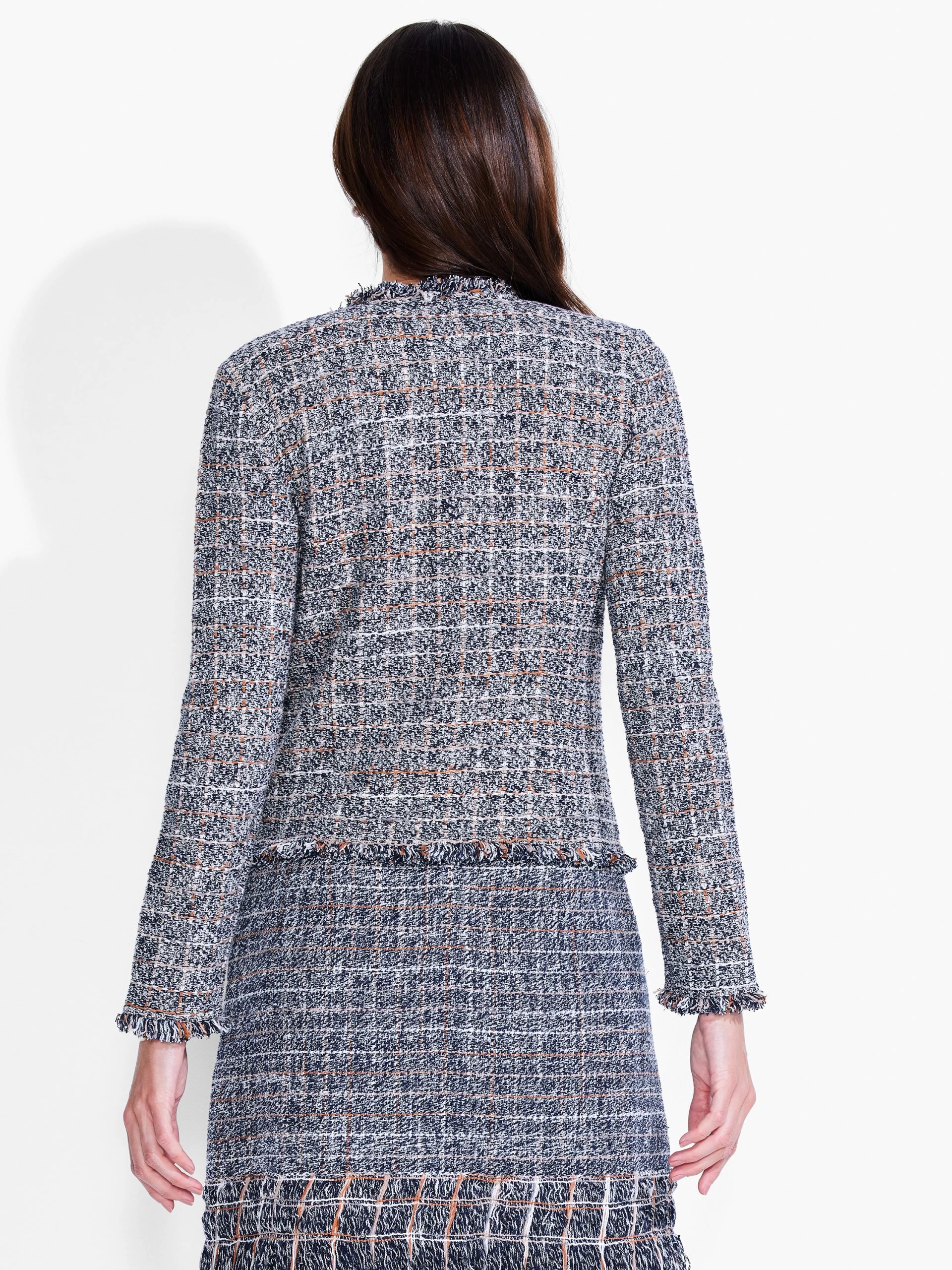 Novelty Fringe Mix Jacket BLUE MULTI 5 Novelty Fringe Mix Jacket BLUE MULTI - Image 3