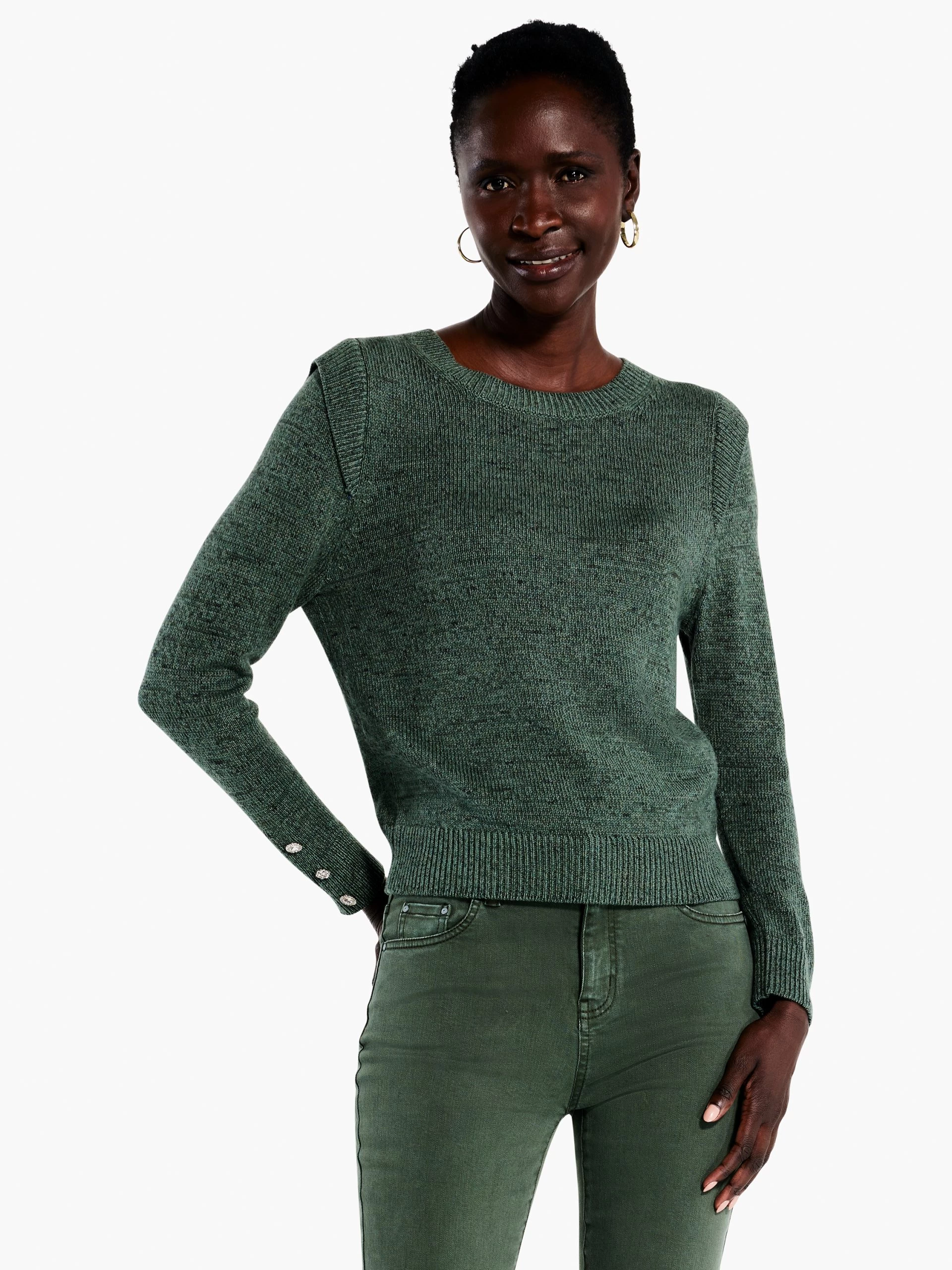 Playful Cuff Sweater GREEN MIX 4 Playful Cuff Sweater GREEN MIX - Image 2