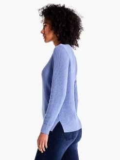 Waffle Stitch V-Neck Sweater IRIS -Classic Fashion Clothing Store F231168IRSPRODUCT 02