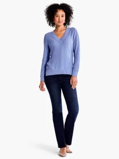 Waffle Stitch V-Neck Sweater IRIS -Classic Fashion Clothing Store F231168IRSPRODUCT 04