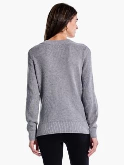 Waffle Stitch V-Neck Sweater MOONWALK -Classic Fashion Clothing Store F231168MKWPRODUCT 03