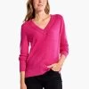 Waffle Stitch V-Neck Sweater SHOCKING PINK -Classic Fashion Clothing Store F231168SKPPRODUCT 01