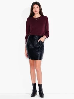 Faux Leather Slim Skirt BLACK ONYX -Classic Fashion Clothing Store F231339BLXPRODUCT 04