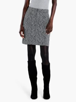 Etched Tweed Slim Skirt BLACK MULTI