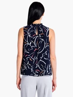 Doodle Clouds Tank INDIGO MULTI -Classic Fashion Clothing Store F231618IMIPRODUCT 03