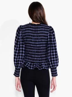 Twilight Plaid Smocked Top BLUE MULTI -Classic Fashion Clothing Store F231644BLTPRODUCT 03