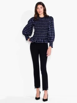 Twilight Plaid Smocked Top BLUE MULTI -Classic Fashion Clothing Store F231644BLTPRODUCT 04