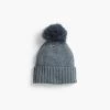 Hat Attack Cashmere Pom Hat LIGHT GREY -Classic Fashion Clothing Store FEFM503LTGPRODUCT 01