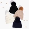 Hat Attack Cashmere Hat With Faux Fur Pom -Classic Fashion Clothing Store HEHC115TAUPRODUCT 01