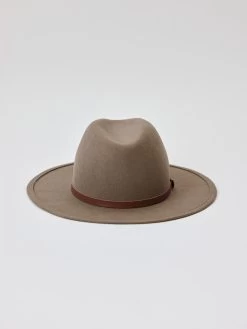 Hat Attack Chelsea Felt Hat With Leather Trim TAUPE