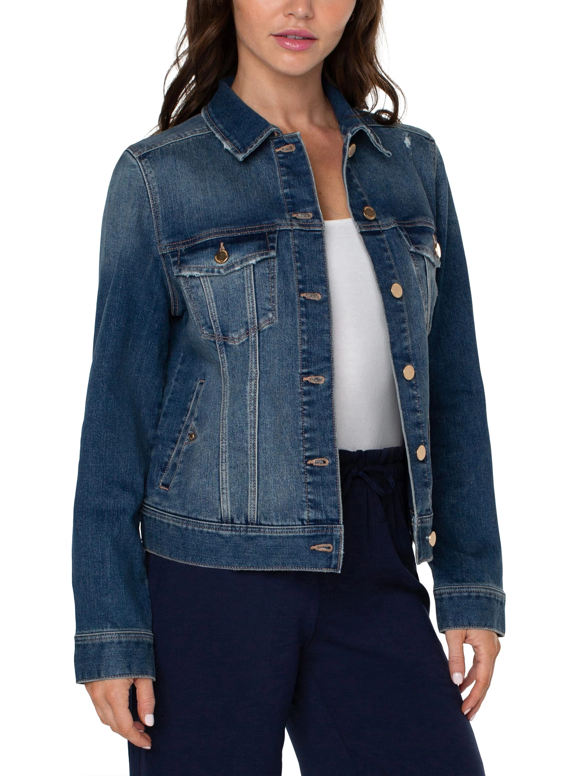 Liverpool - Classic Jean Jacket MEDIUM WASH 4 Liverpool - Classic Jean Jacket MEDIUM WASH - Image 2