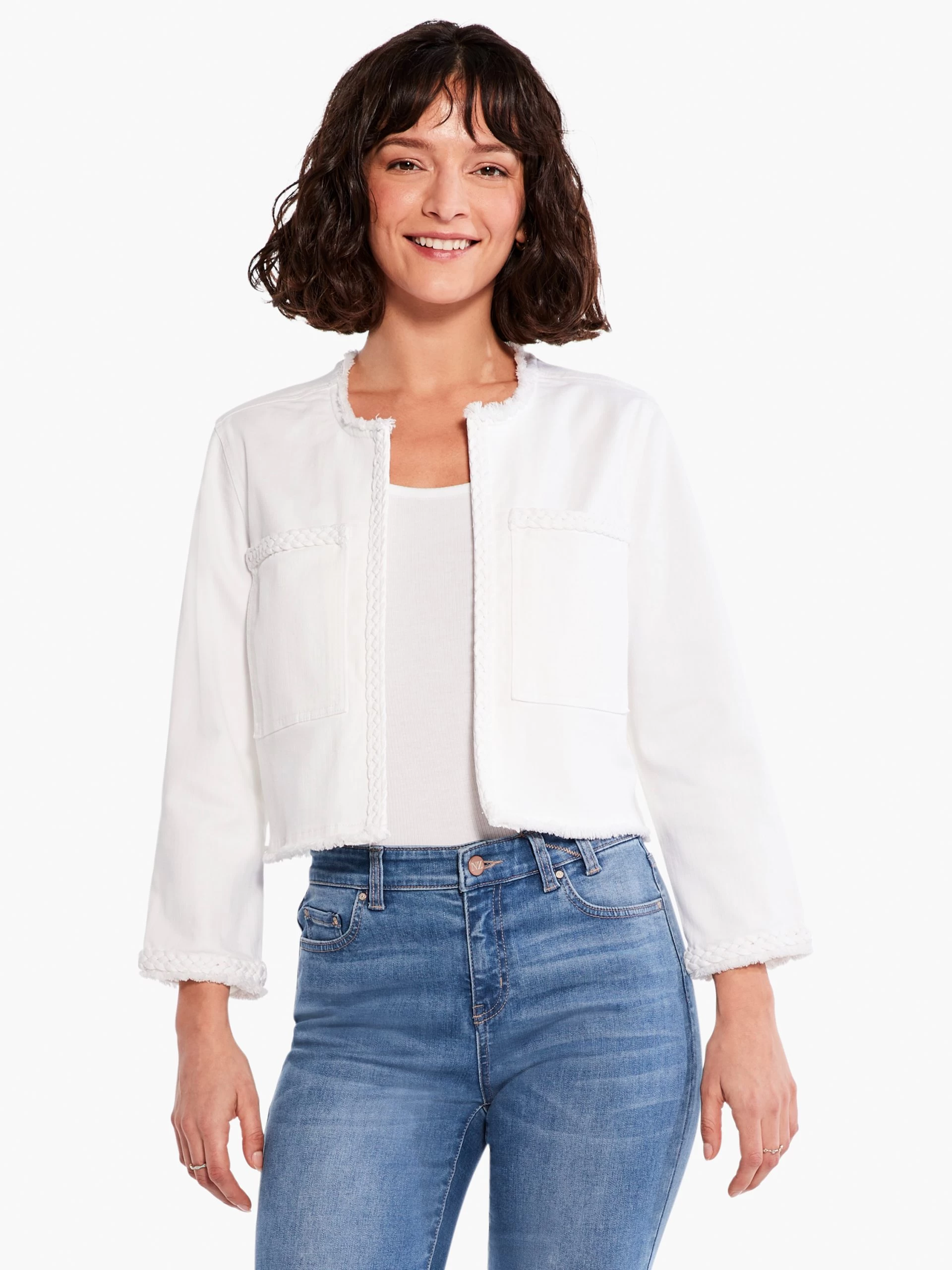 Liverpool - Braided Trim Crop Jacket WHITE 3 Liverpool - Braided Trim Crop Jacket WHITE