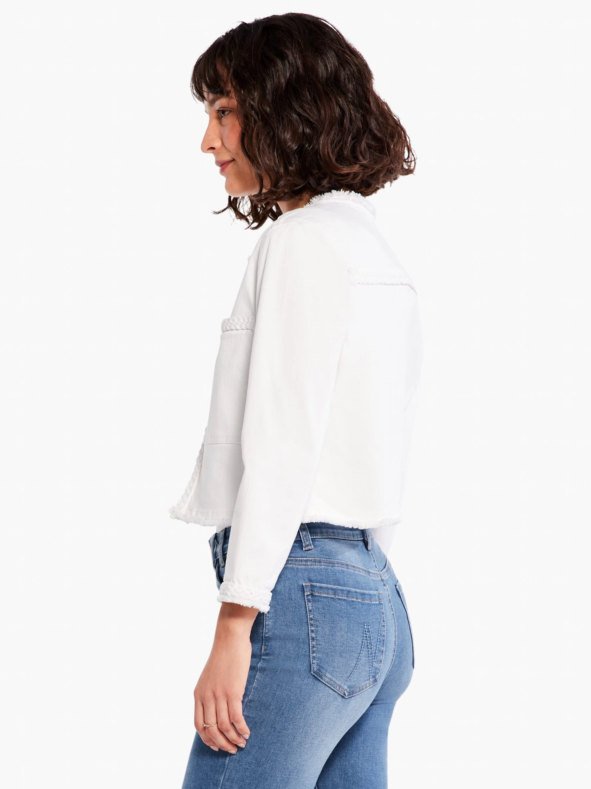 Liverpool - Braided Trim Crop Jacket WHITE 4 Liverpool - Braided Trim Crop Jacket WHITE - Image 2