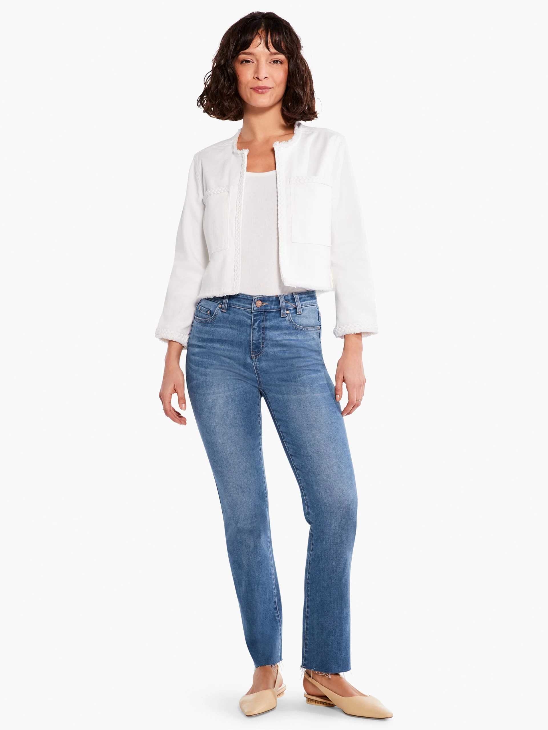 Liverpool - Braided Trim Crop Jacket WHITE 6 Liverpool - Braided Trim Crop Jacket WHITE - Image 4