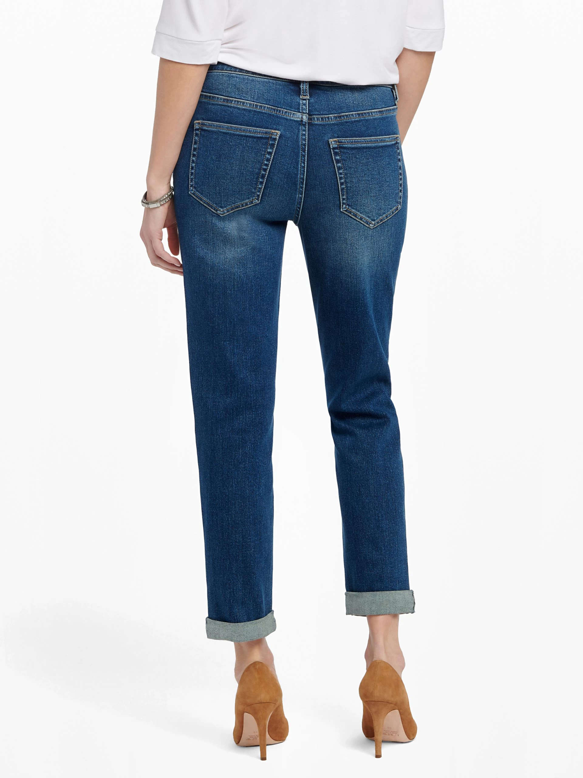 Liverpool Marley Girlfriend Roll Cuff Jean DEEP DENIM 6 Liverpool Marley Girlfriend Roll Cuff Jean DEEP DENIM - Image 4
