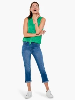 Liverpool Chloe Crop Skinny Jean With Rolled Cuff DENIM -Classic Fashion Clothing Store LM7065CH1DENPRODUCT 01