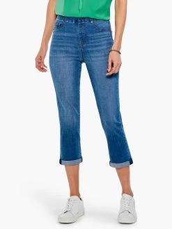 Liverpool Chloe Crop Skinny Jean With Rolled Cuff DENIM
