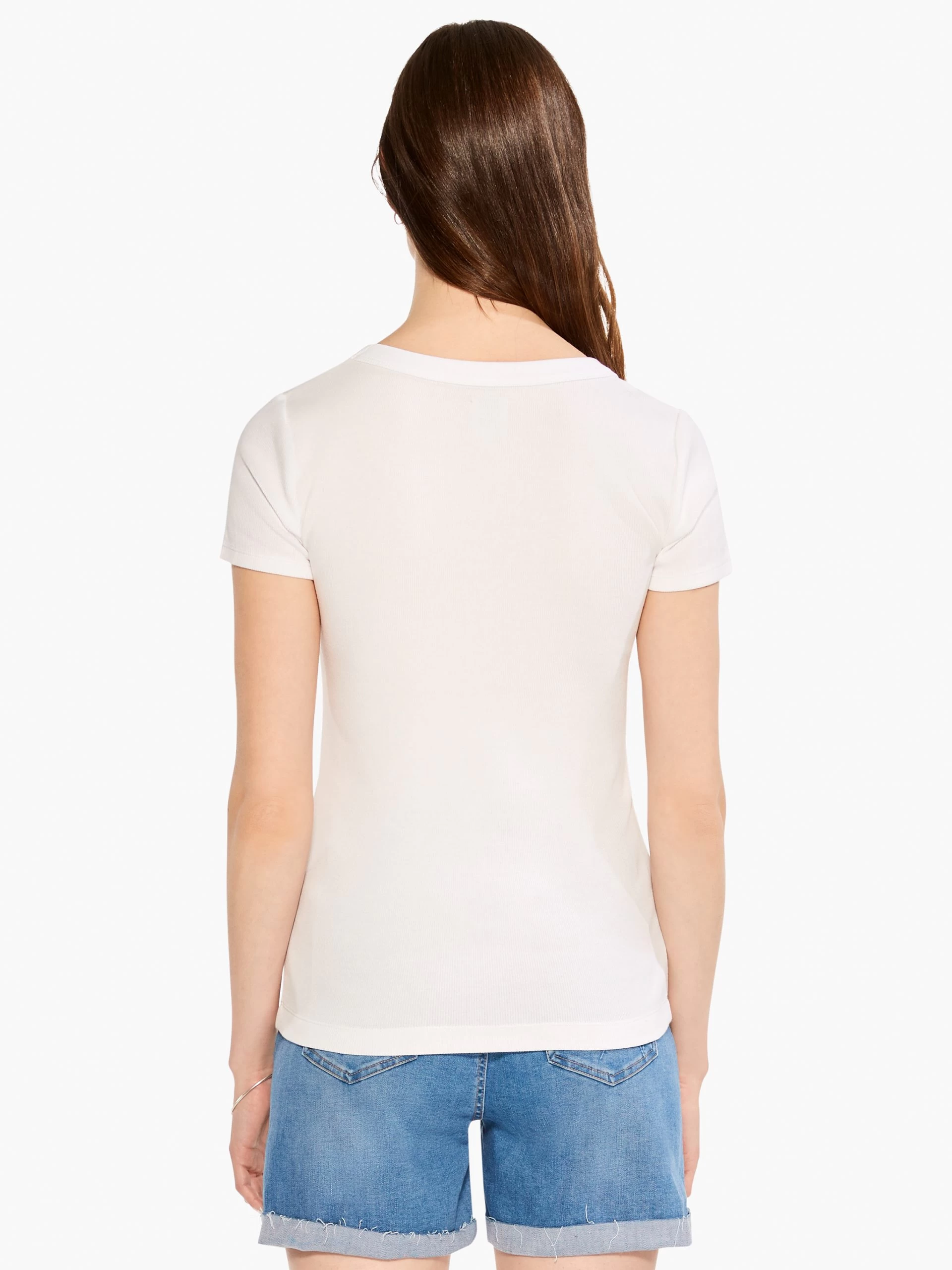 Perfect Knit Rib Short Sleeve V Tee PAPER WHITE 5 Perfect Knit Rib Short Sleeve V Tee PAPER WHITE - Image 3