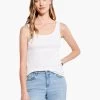 Drapey Rib Scoop Tank PAPER WHITE -Classic Fashion Clothing Store M231087PWHPRODUCT 01