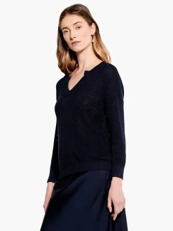 Summer Split Neck Sweater -Classic Fashion Clothing Store M231115DIDPRODUCT 02