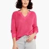 Summer Split Neck Sweater SHOCKING PINK 1 Summer Split Neck Sweater SHOCKING PINK -Classic Fashion Clothing Store M231115SKPPRODUCT 01