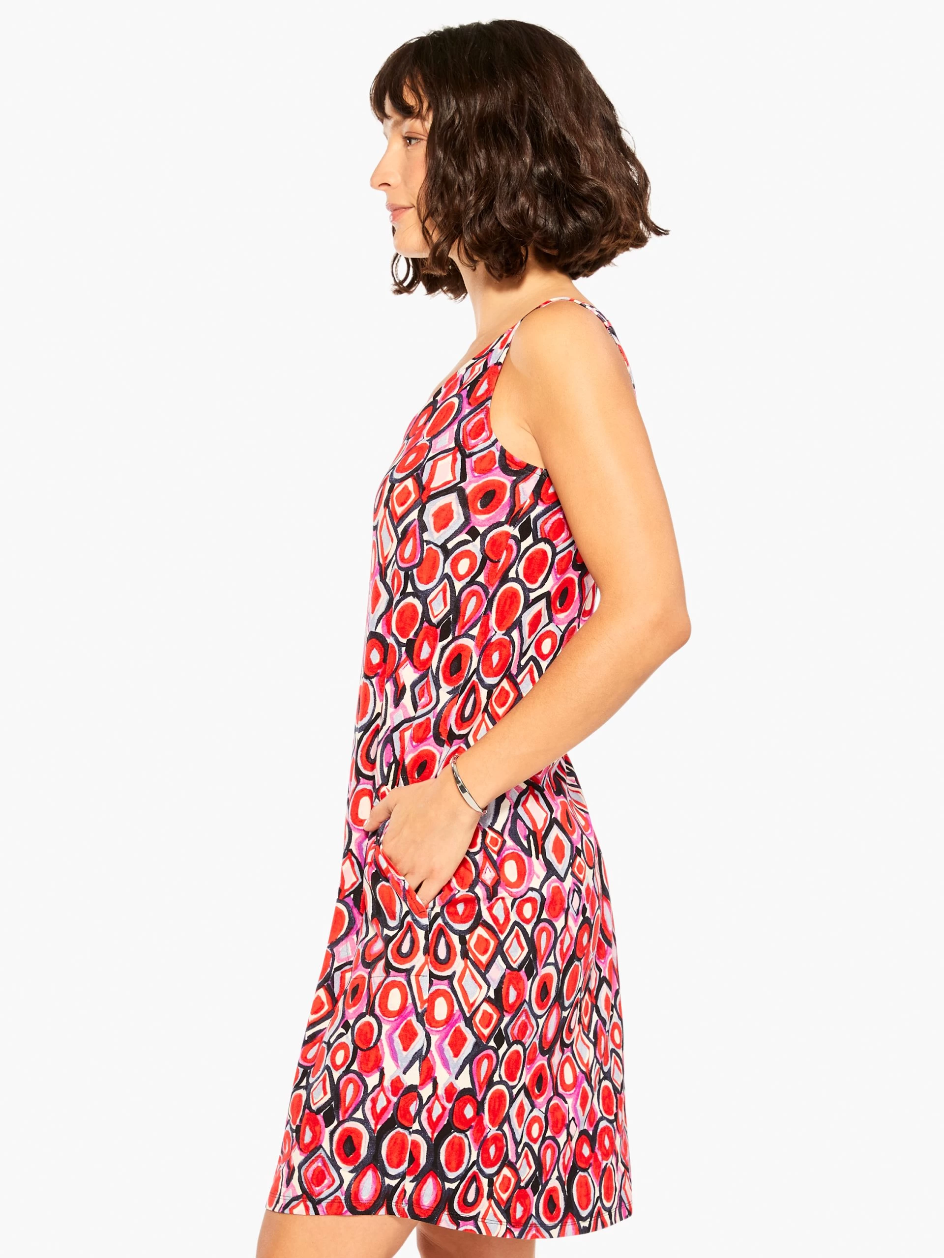 Geo Pane Dress RED MULTI 4 Geo Pane Dress RED MULTI - Image 2