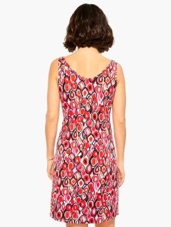 Geo Pane Dress RED MULTI 8 Geo Pane Dress RED MULTI -Classic Fashion Clothing Store M231263REDPRODUCT 03