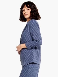 Central Park Scrunch Sleeve Jacket BLUE MULTI -Classic Fashion Clothing Store M231509BLTPRODUCT 02