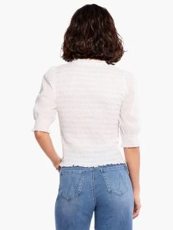 Cotton Lawn Smocked Top PAPER WHITE -Classic Fashion Clothing Store M231600PWHPRODUCT 03