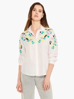 Placed Petals Shirt WHITE MULTI