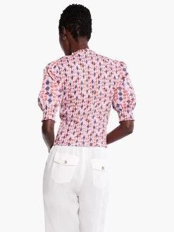 Geo Dots Smocked Top PINK MULTI 8 Geo Dots Smocked Top PINK MULTI -Classic Fashion Clothing Store M231640PKMPRODUCT 03